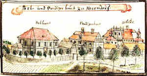Bet. und Predigerhaus zu Herrndorf - Zbór, widok ogólny